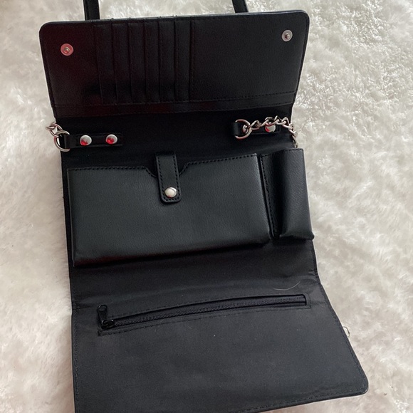 Nine West Crossbody Flap Wallet - Black - Picture 5 of 12